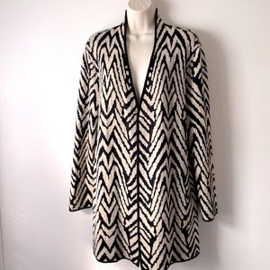 Kasper Chevron Print Long Cardigan Size XL